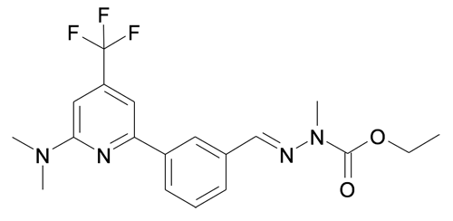 N'-[1-[3-(6-Dimethylamino-4-trifluoromethyl-pyridin-2-yl)-phenyl]-meth-(E)-ylidene]-N-methyl-hydrazinecarboxylic acid ethyl ester