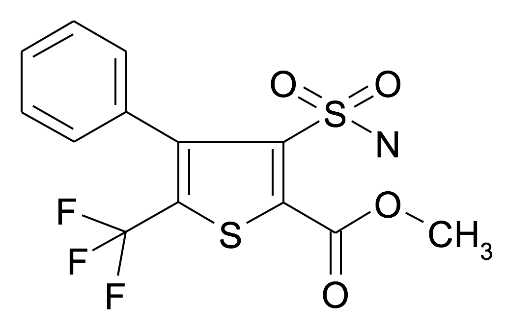 256529-28-9 | MFCD00111770 | 4-Phenyl-3-sulfamoyl-5-trifluoromethyl-thiophene-2-carboxylic acid methyl ester | acints