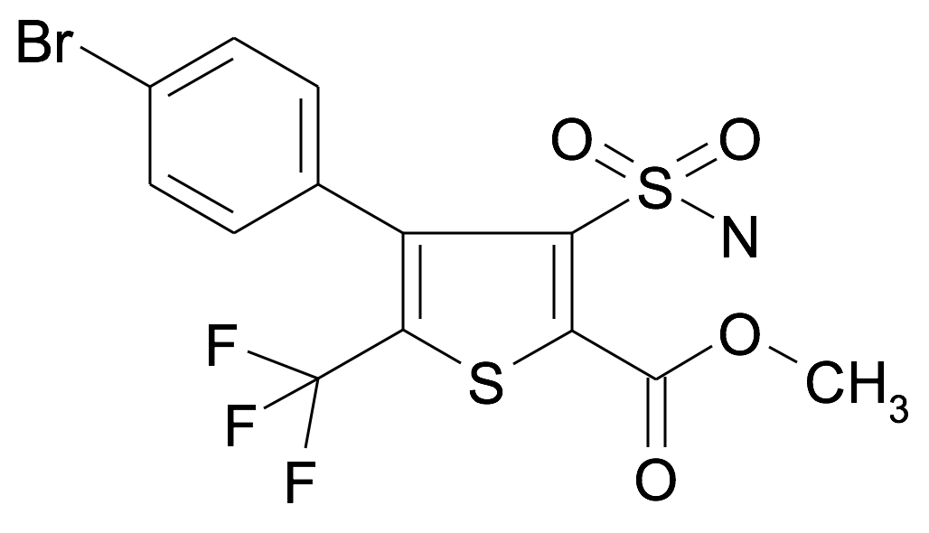 4-(4-Bromo-phenyl)-3-sulfamoyl-5-trifluoromethyl-thiophene-2-carboxylic acid methyl ester