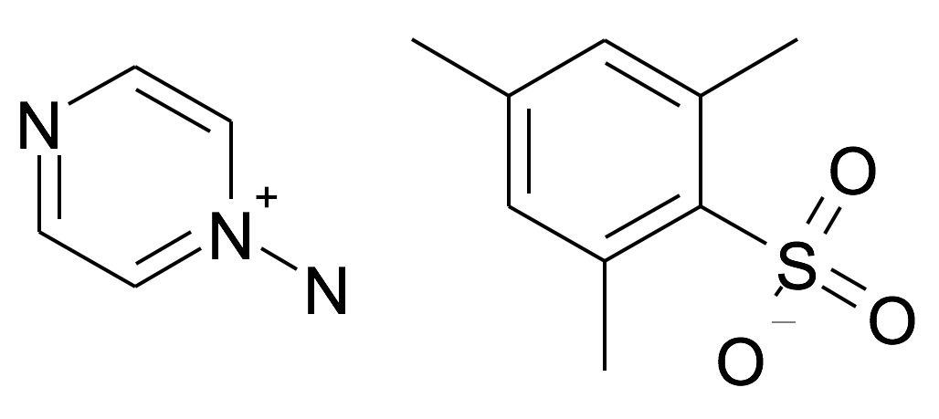 2,4,6-Trimethyl-benzenesulfonate1-amino-pyrazin-1-ium