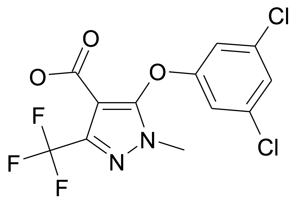 2368871-10-5 | MFCD31714227 | 5-(3,5-Dichloro-phenoxy)-1-methyl-3-trifluoromethyl-1H-pyrazole-4-carboxylic acid | acints