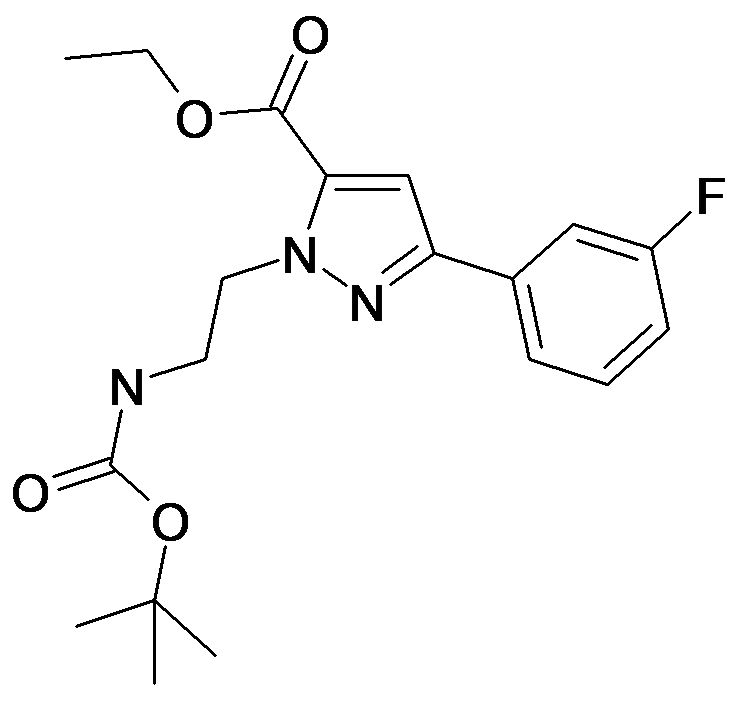 2-(2-tert-Butoxycarbonylamino-ethyl)-5-(3-fluoro-phenyl)-2H-pyrazole-3-carboxylic acid ethyl ester