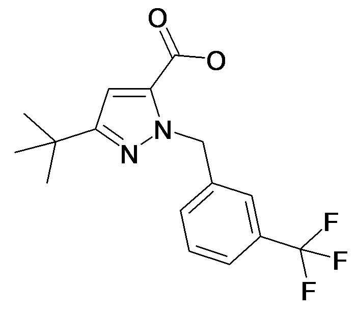 MFCD34168832 | 5-tert-Butyl-2-(3-trifluoromethyl-benzyl)-2H-pyrazole-3-carboxylic acid | acints