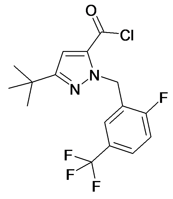 MFCD34168847 | 5-tert-Butyl-2-(2-fluoro-5-trifluoromethyl-benzyl)-2H-pyrazole-3-carbonyl chloride | acints