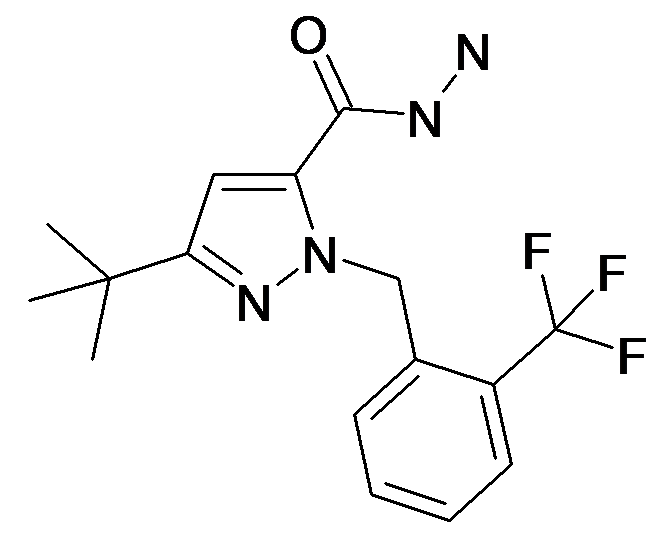 MFCD34168857 | 5-tert-Butyl-2-(2-trifluoromethyl-benzyl)-2H-pyrazole-3-carboxylic acid hydrazide | acints