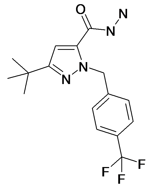 MFCD34168859 | 5-tert-Butyl-2-(4-trifluoromethyl-benzyl)-2H-pyrazole-3-carboxylic acid hydrazide | acints