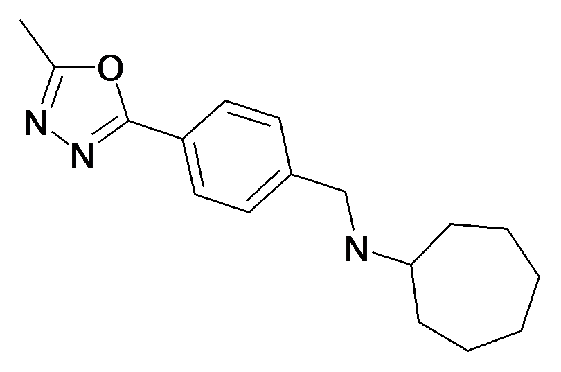 Cycloheptyl-[4-(5-methyl-[1,3,4]oxadiazol-2-yl)-benzyl]-amine