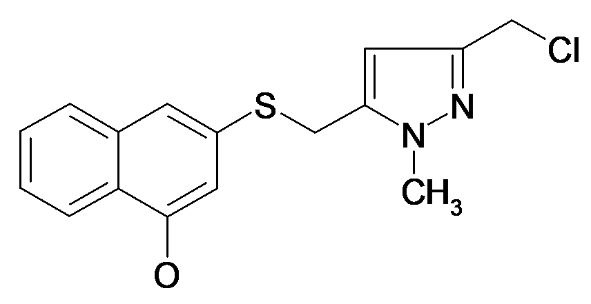 MFCD34169007 | 3-(5-Chloromethyl-2-methyl-2H-pyrazol-3-ylmethylsulfanyl)-naphthalen-1-ol | acints