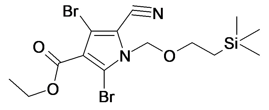 2,4-Dibromo-5-cyano-1-(2-trimethylsilanyl-ethoxymethyl)-1H-pyrrole-3-carboxylic acid ethyl ester