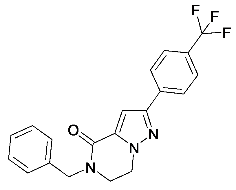 5-Benzyl-2-(4-trifluoromethyl-phenyl)-6,7-dihydro-5H-pyrazolo[1,5-a]pyrazin-4-one