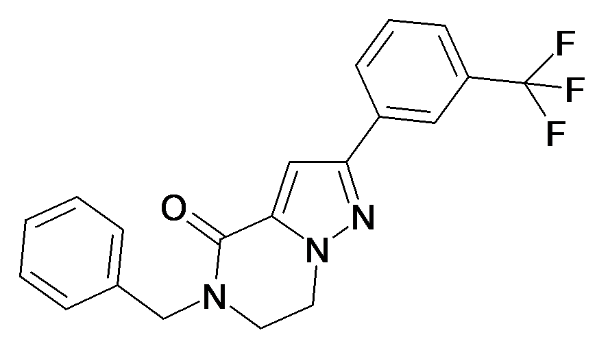 5-Benzyl-2-(3-trifluoromethyl-phenyl)-6,7-dihydro-5H-pyrazolo[1,5-a]pyrazin-4-one