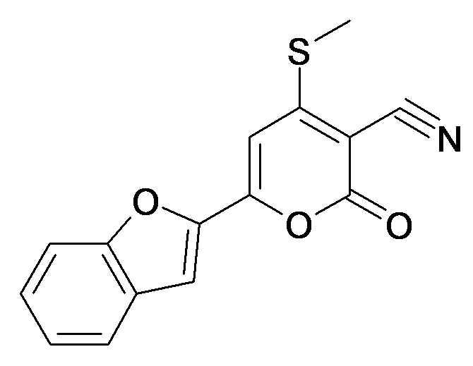 6-Benzofuran-2-yl-4-methylsulfanyl-2-oxo-2H-pyran-3-carbonitrile